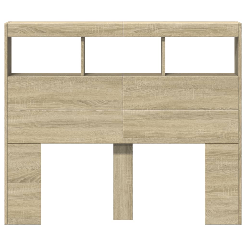 Hodegavl skap med LED sonoma eik 120x17x102 cm