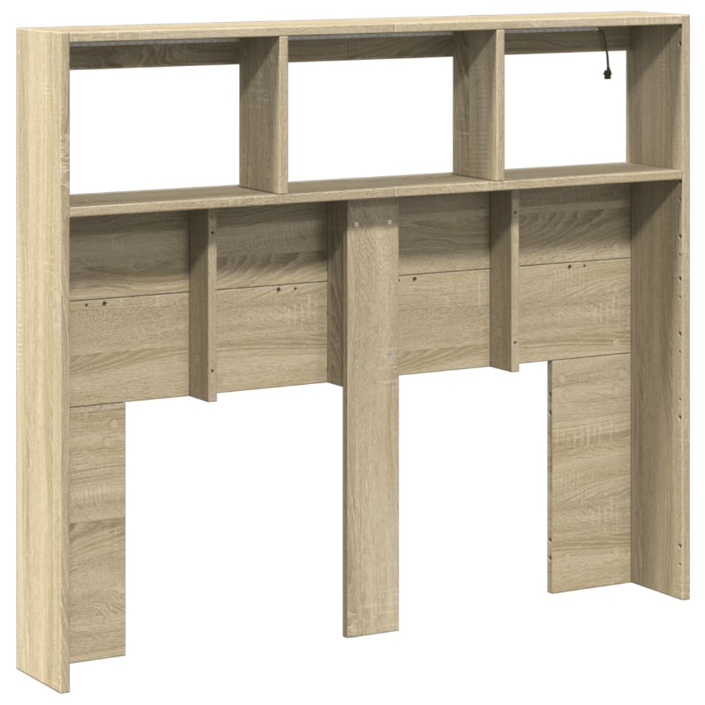 Hodegavl skap med LED sonoma eik 120x17x102 cm