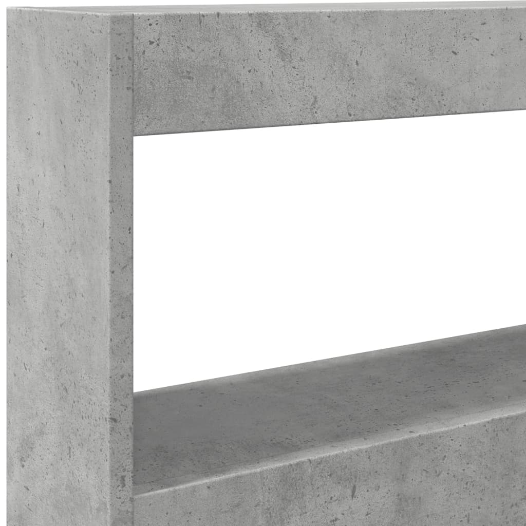 Hodegavl skap med LED betonggrå 120x17x102 cm