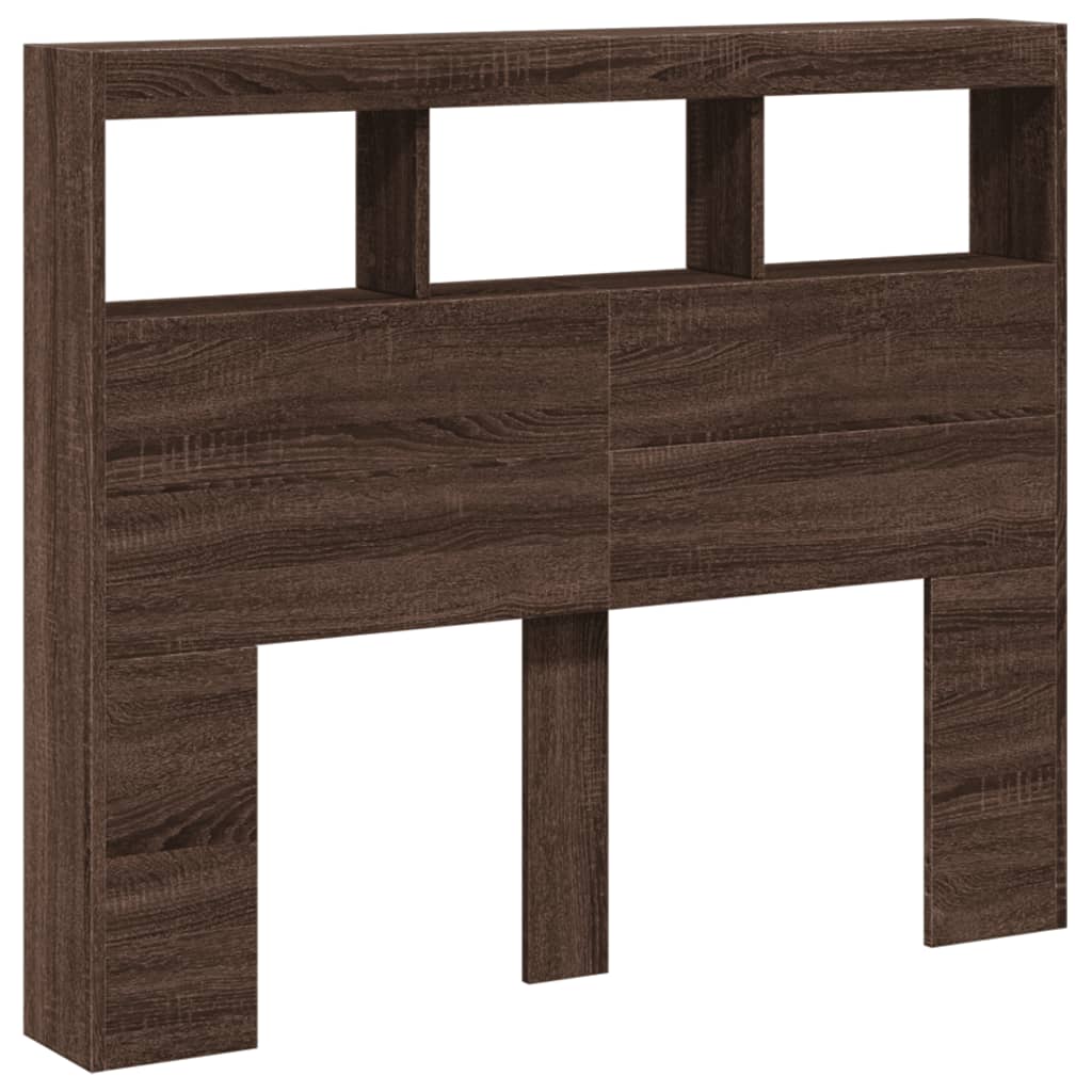 Hodegavl skap med LED brun eik 120x17x102 cm