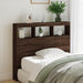 Hodegavl skap med LED brun eik 120x17x102 cm