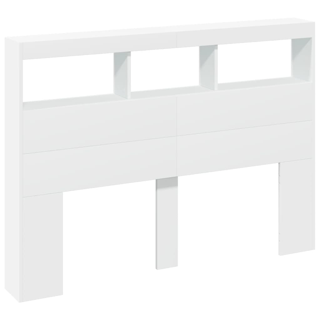 Hodegavl skap med LED hvit 140x17x102 cm