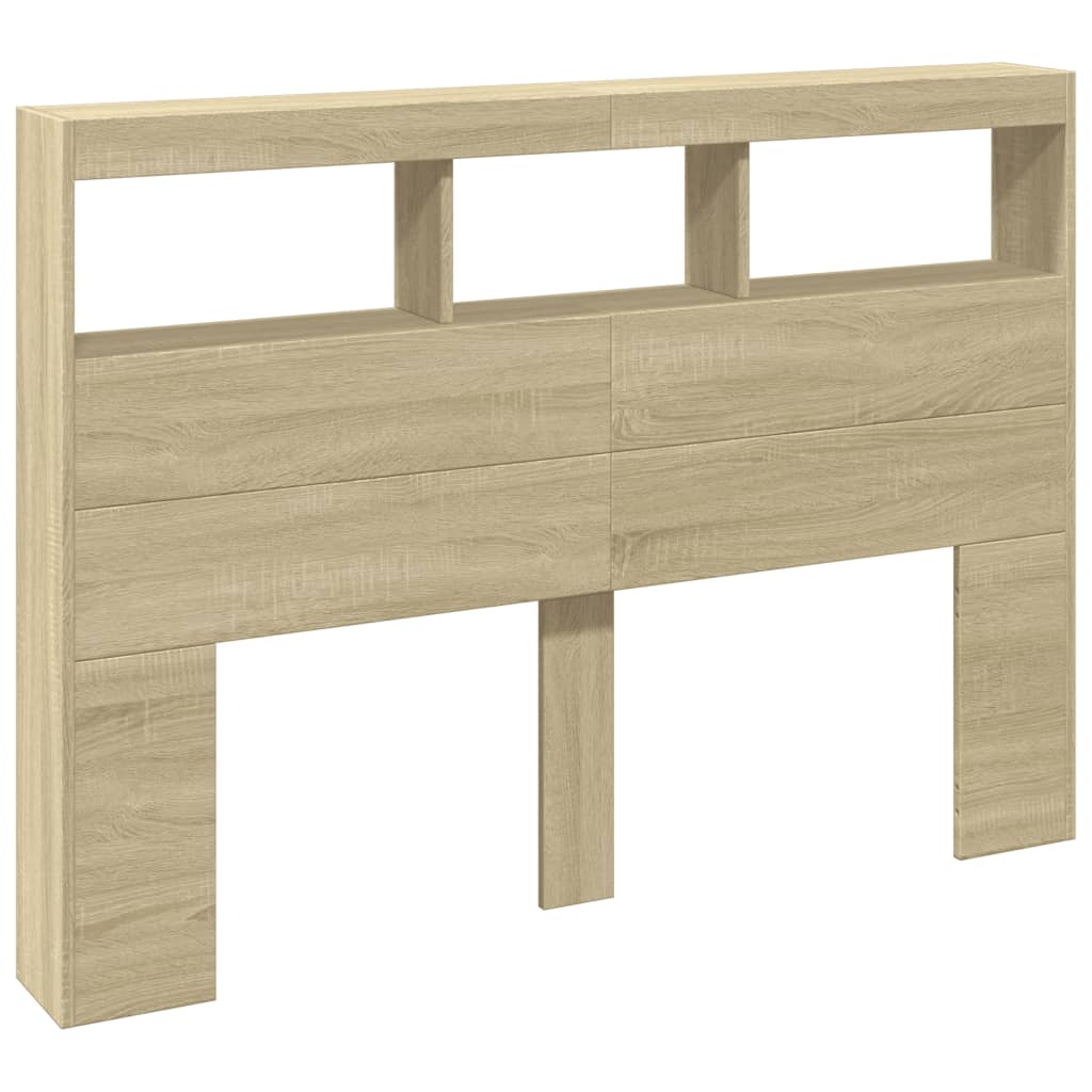 Hodegavl skap med LED sonoma eik 140x17x102 cm