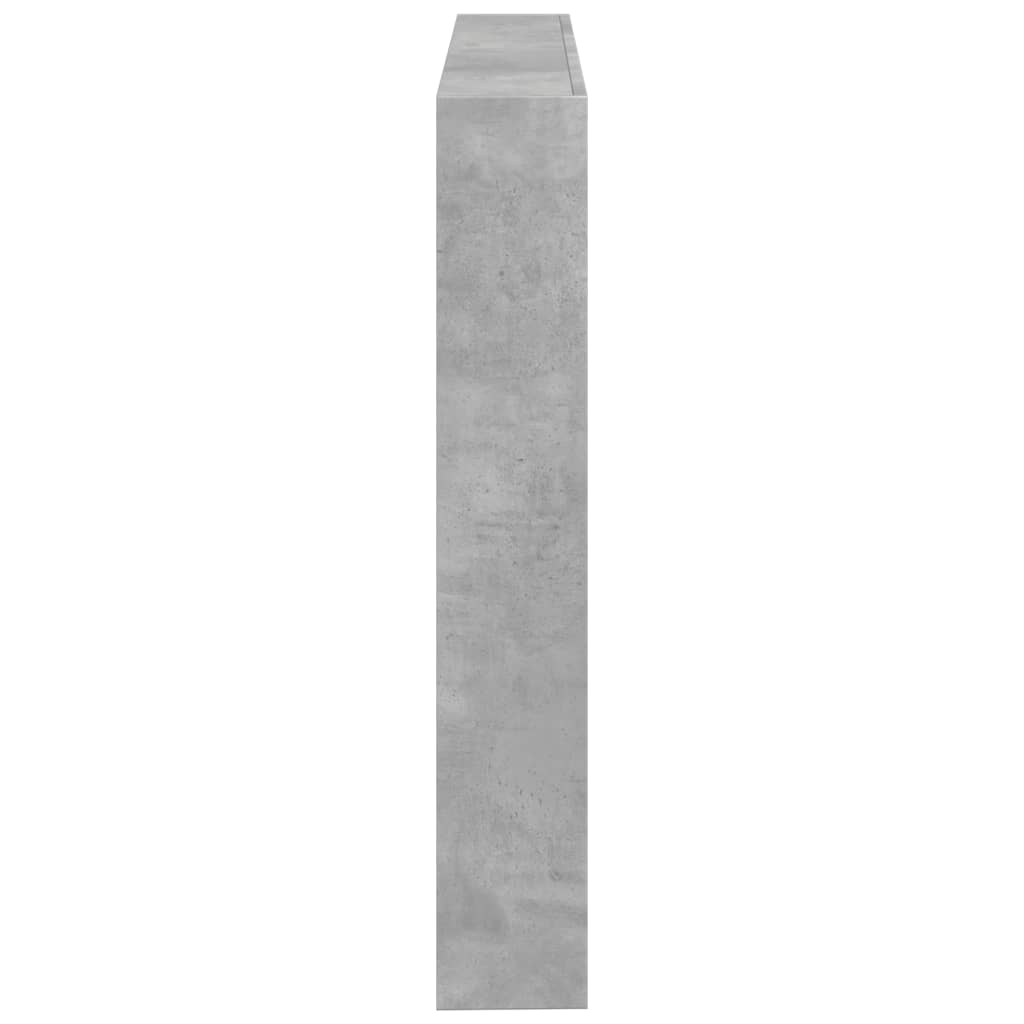 Hodegavl skap med LED betonggrå 140x17x102 cm