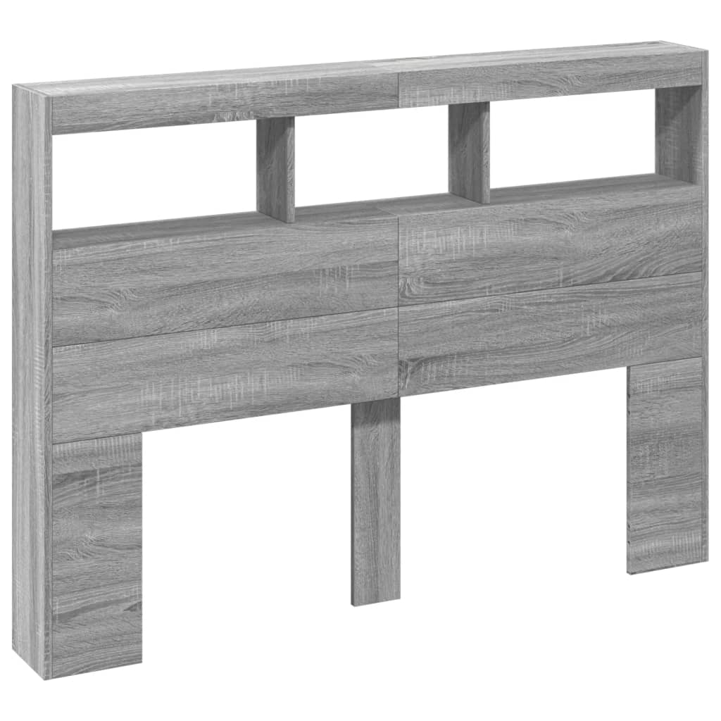 Hodegavl skap med LED grå sonoma 140x17x102 cm