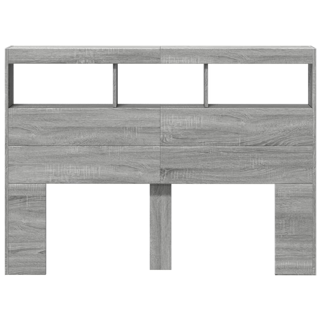 Hodegavl skap med LED grå sonoma 140x17x102 cm
