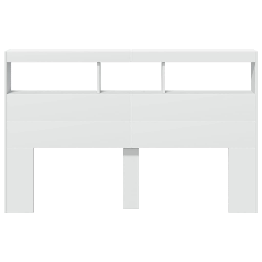 Hodegavl skap med LED hvit 160x17x102 cm