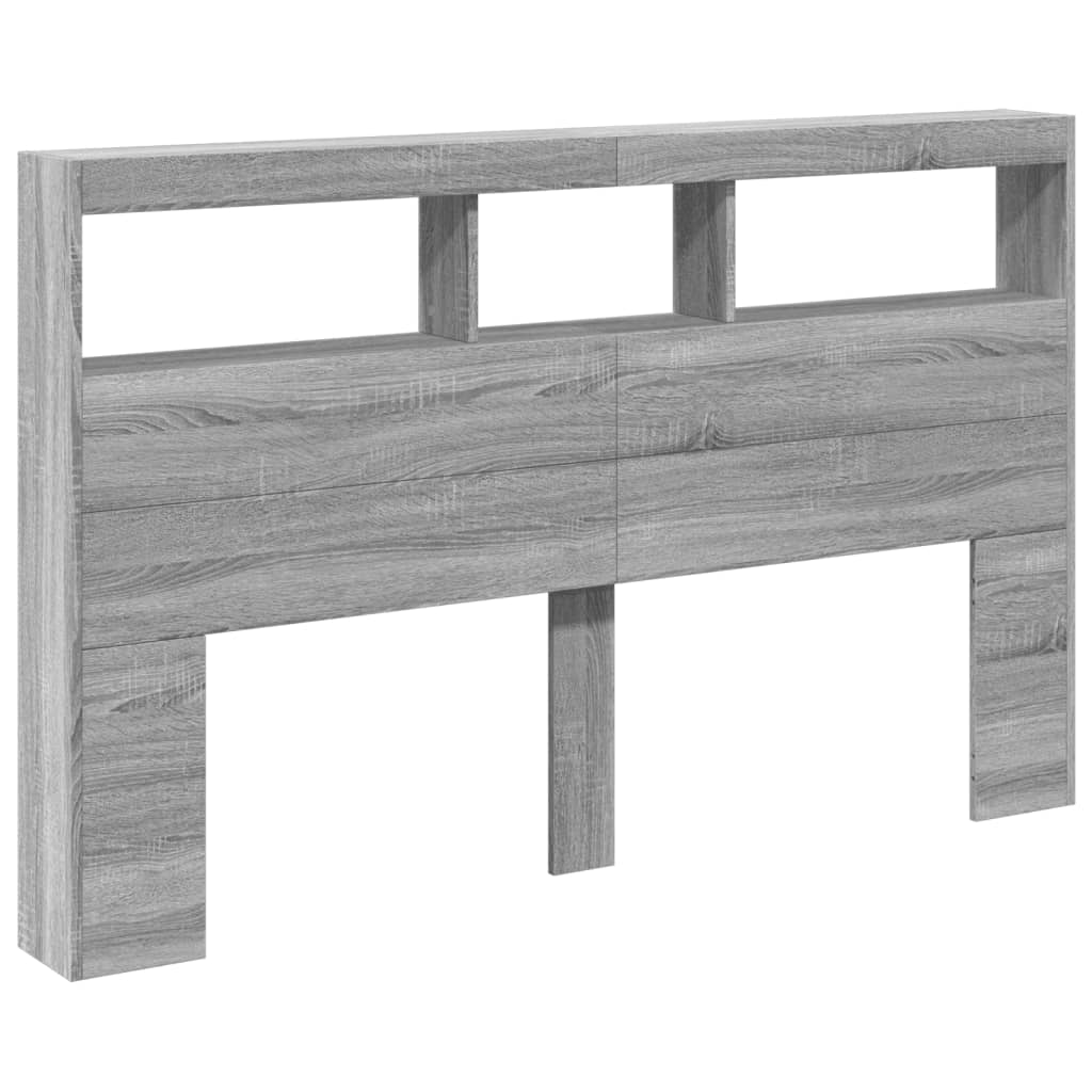 Hodegavl skap med LED grå sonoma 160x17x102 cm