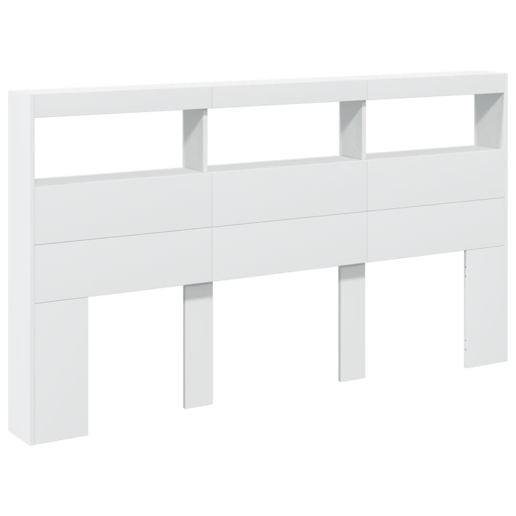Hodegavl skap med LED hvit 180x17x102 cm