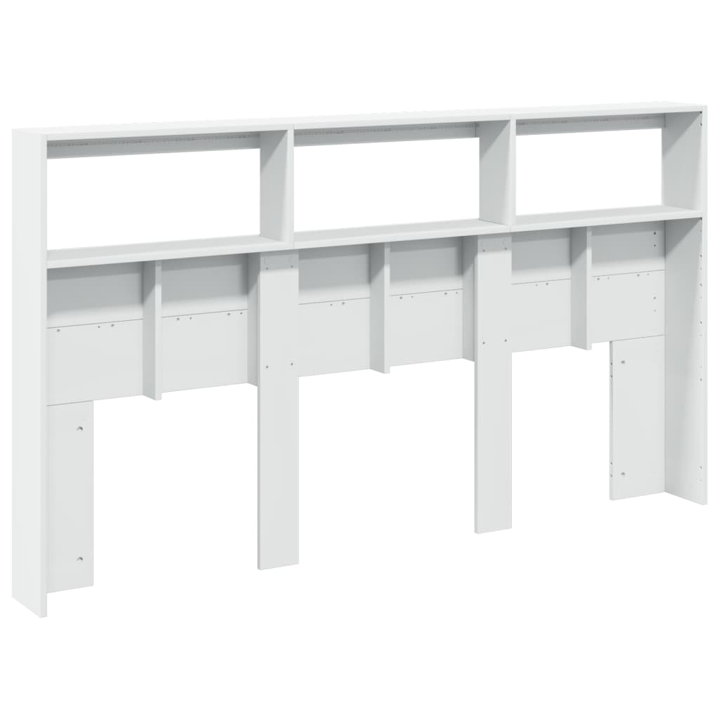 Hodegavl skap med LED hvit 180x17x102 cm