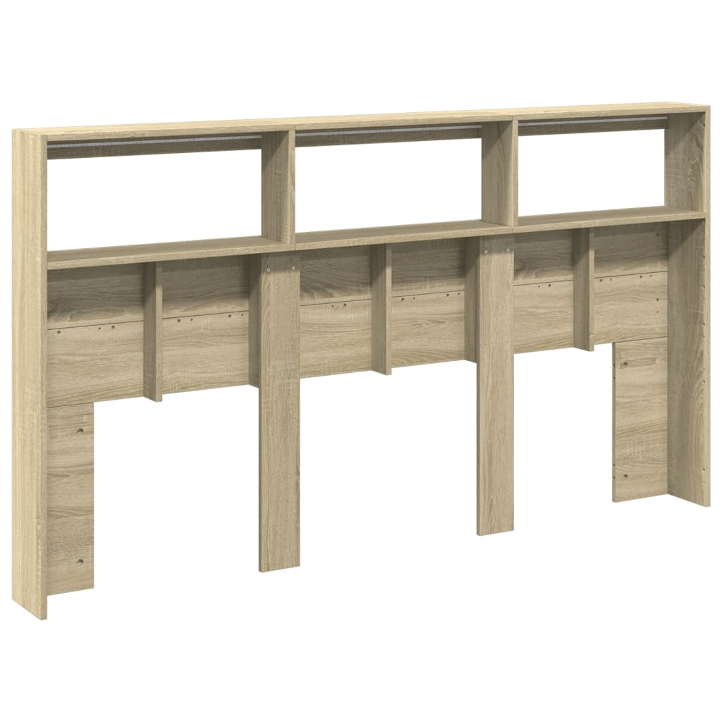 Hodegavl skap med LED sonoma eik 180x17x102 cm