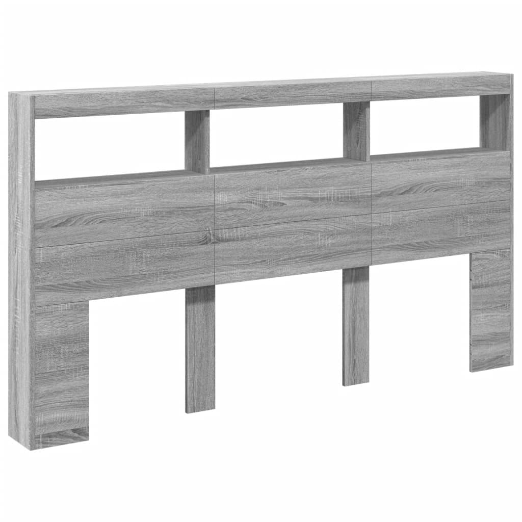 Hodegavl skap med LED grå sonoma 180x17x102 cm