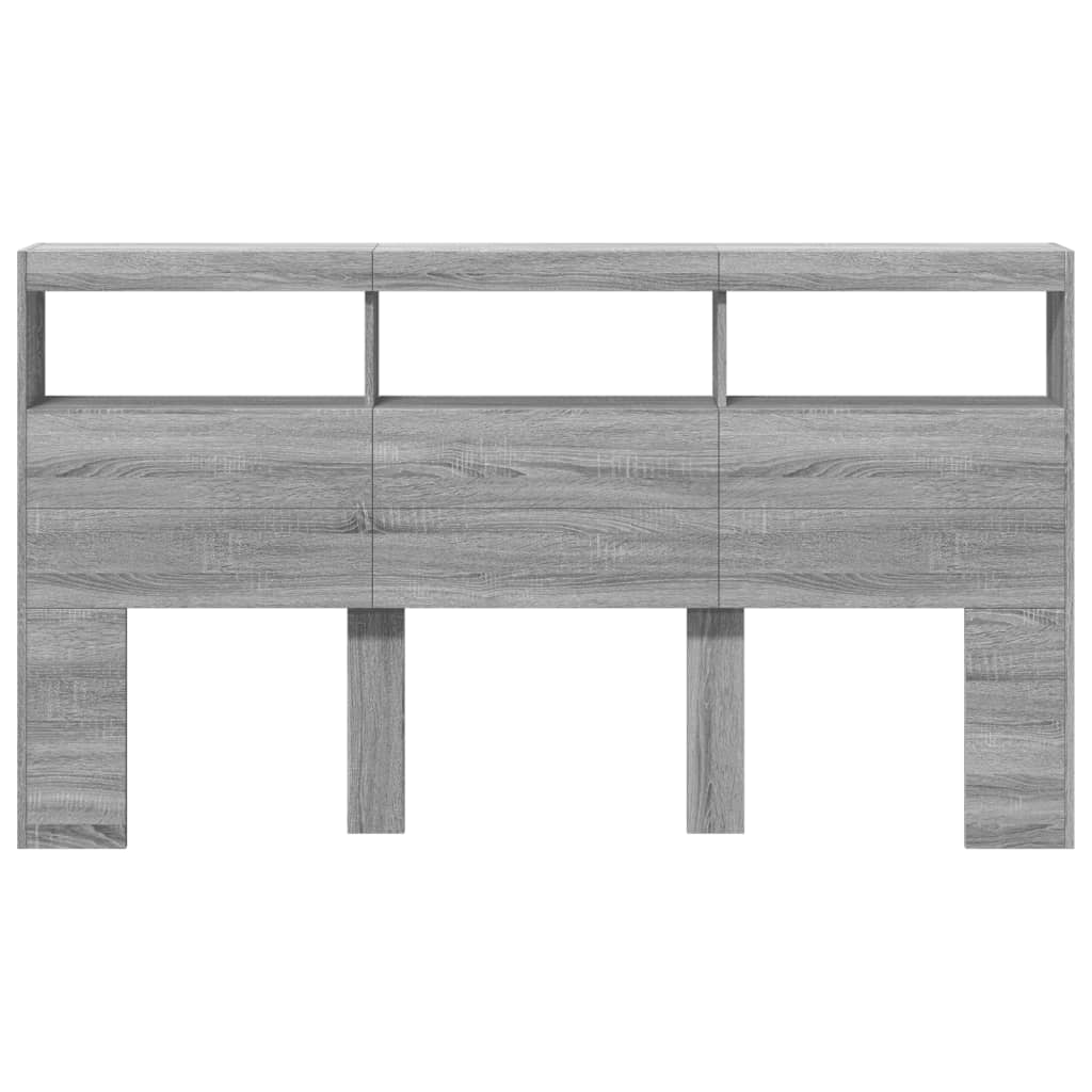 Hodegavl skap med LED grå sonoma 180x17x102 cm