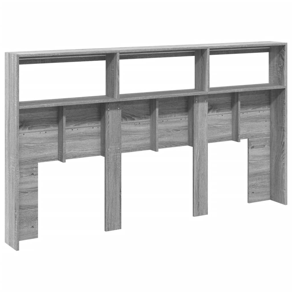 Hodegavl skap med LED grå sonoma 180x17x102 cm