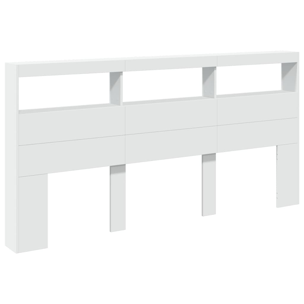 Hodegavl skap med LED hvit 200x17x102 cm