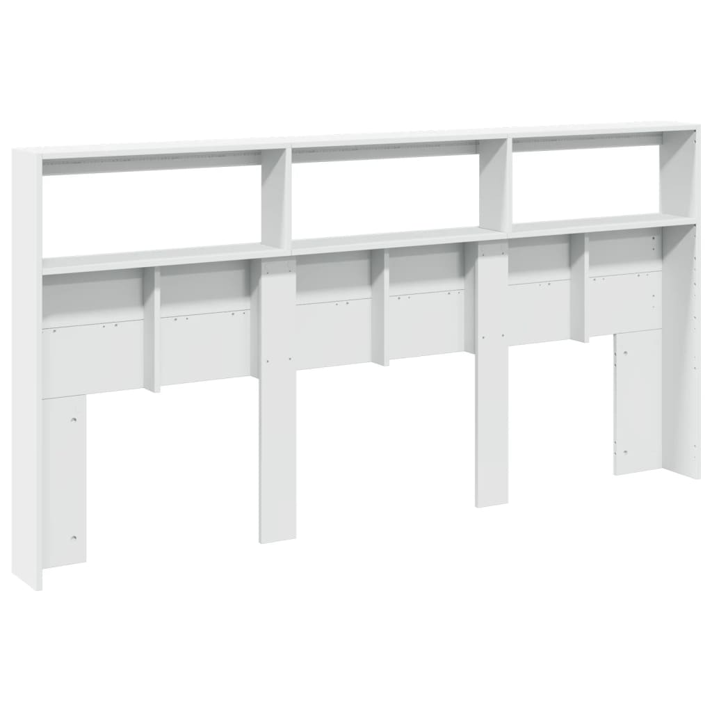 Hodegavl skap med LED hvit 200x17x102 cm
