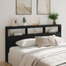 Hodegavl skap med LED svart 200x17x102 cm