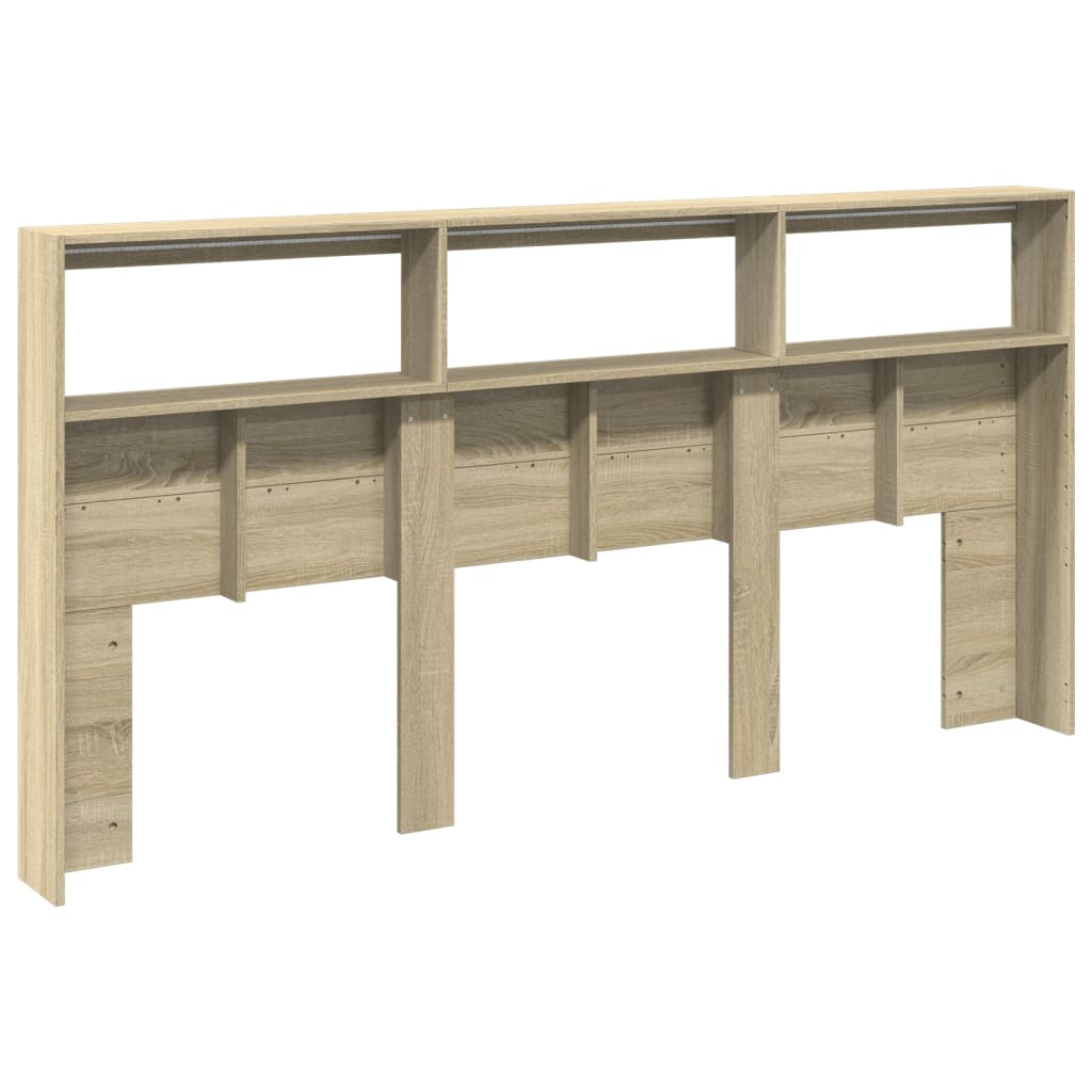 Hodegavl skap med LED sonoma eik 200x17x102 cm