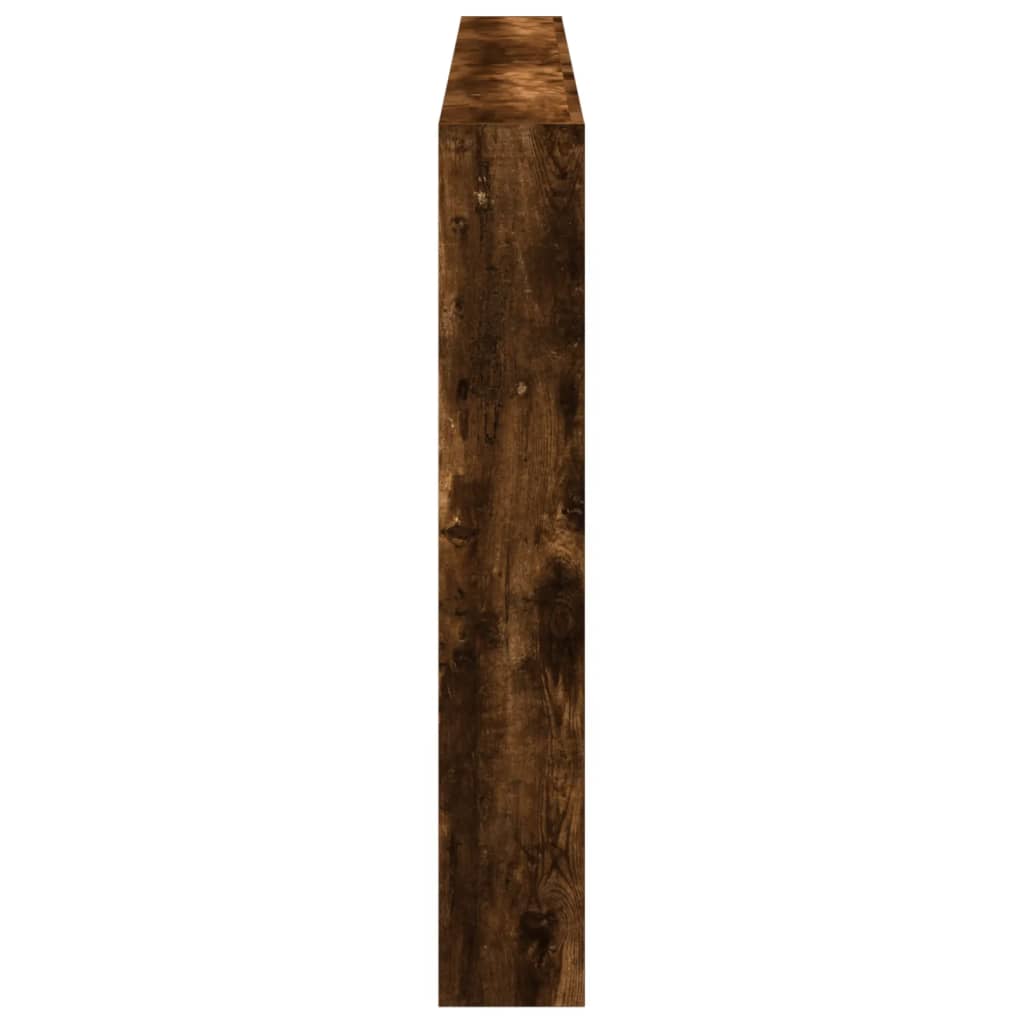 Hodegavl skap med LED røkt eik 200x17x102 cm