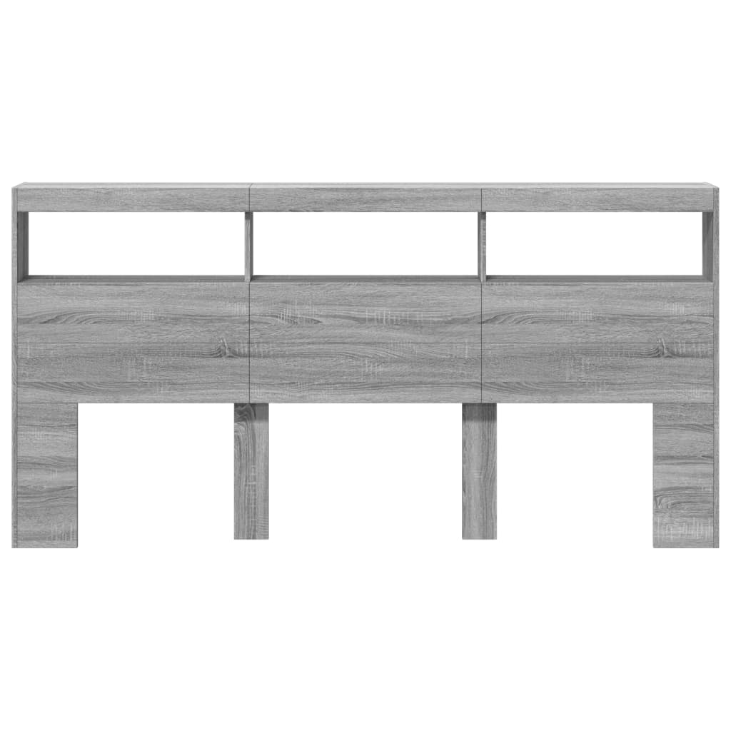 Hodegavl skap med LED grå sonoma 200x17x102 cm