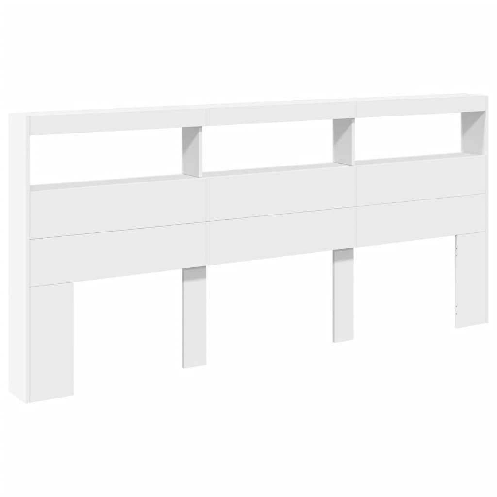 Hodegavl skap med LED hvit 220x17x102 cm