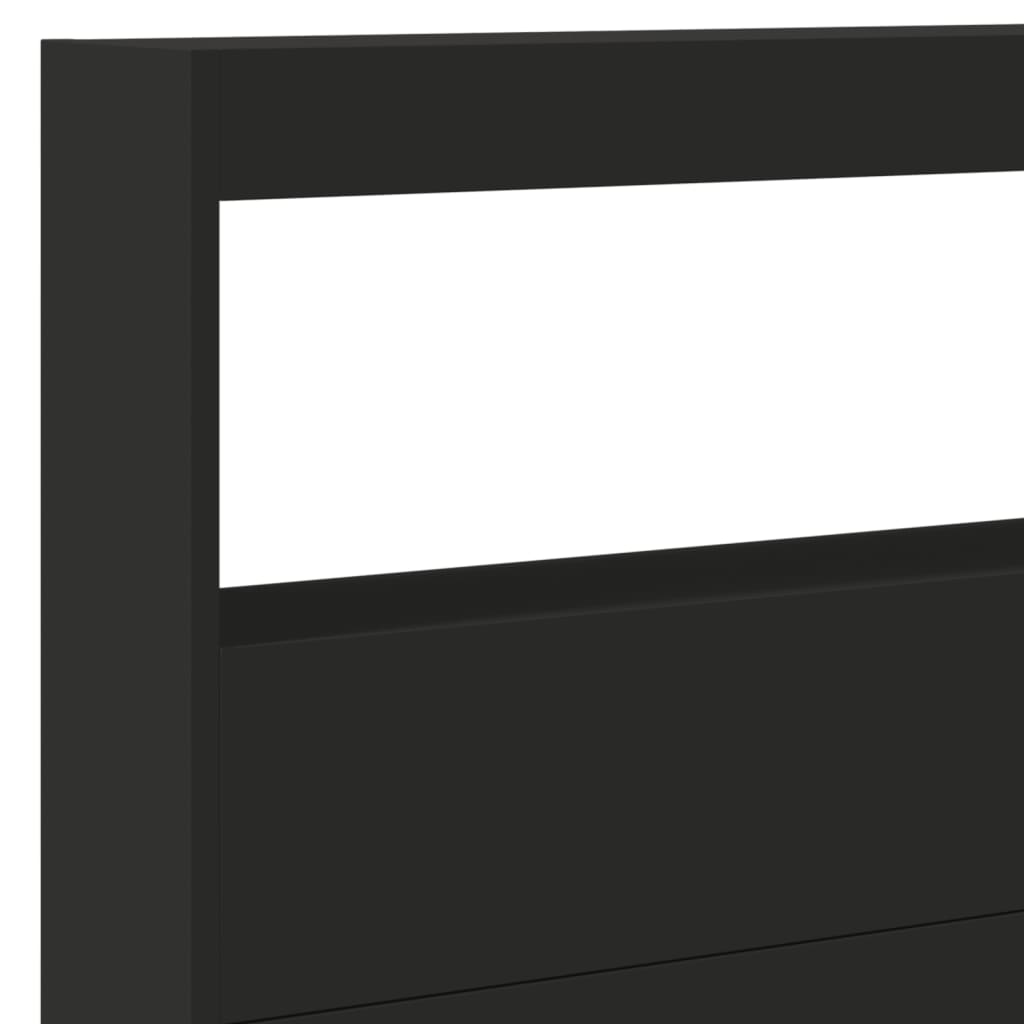 Hodegavl skap med LED svart 220x17x102 cm