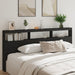 Hodegavl skap med LED svart 220x17x102 cm