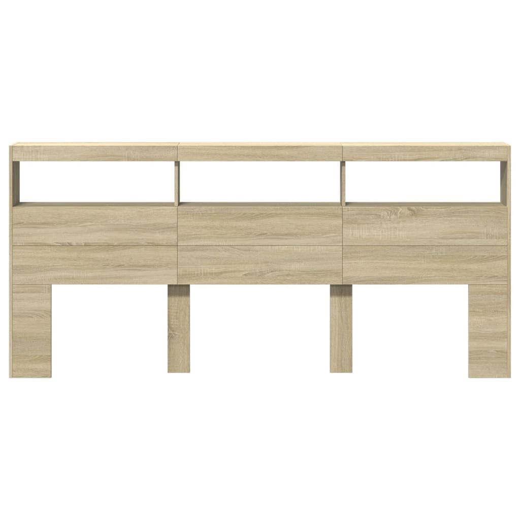 Hodegavl skap med LED sonoma eik 220x17x102 cm