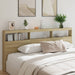Hodegavl skap med LED sonoma eik 220x17x102 cm