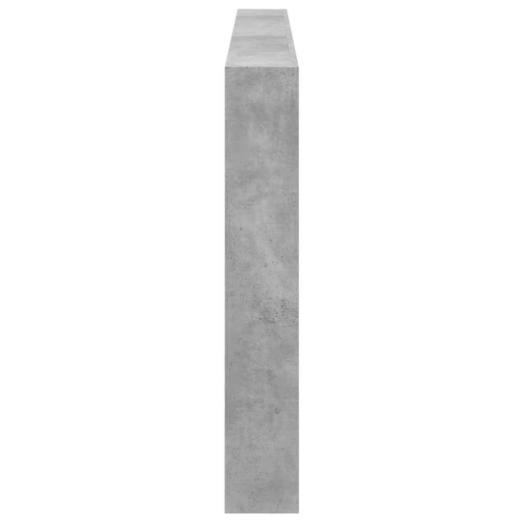 Hodegavl skap med LED betonggrå 220x17x102 cm