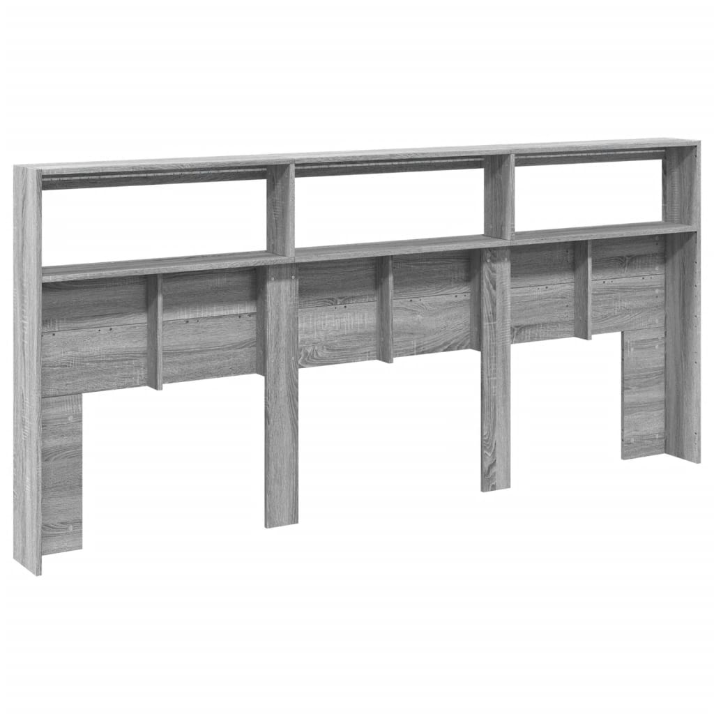 Hodegavl skap med LED grå sonoma 220x17x102 cm
