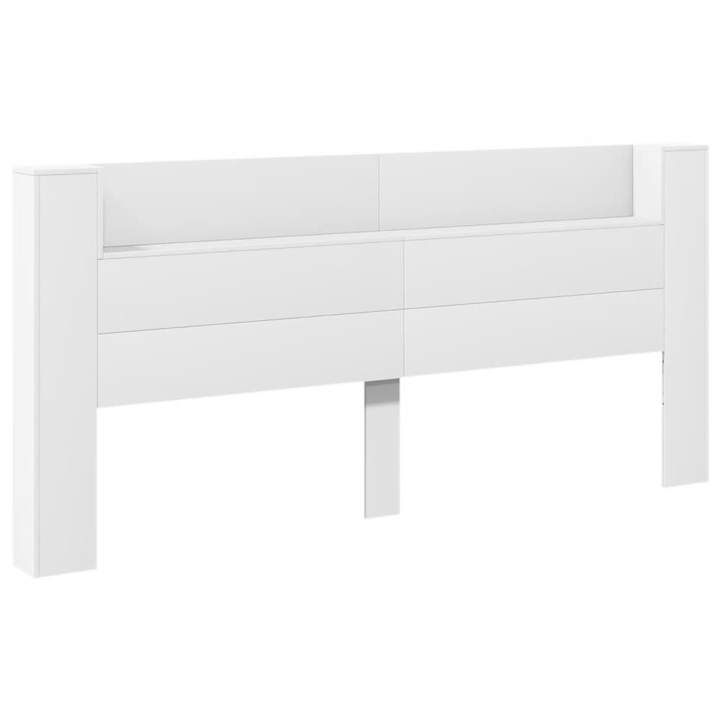 Hodegavl skap med LED hvit 220x16,5x103,5 cm