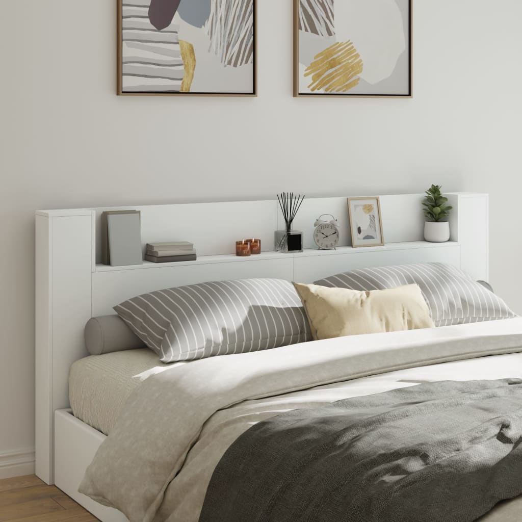 Hodegavl skap med LED hvit 220x16,5x103,5 cm