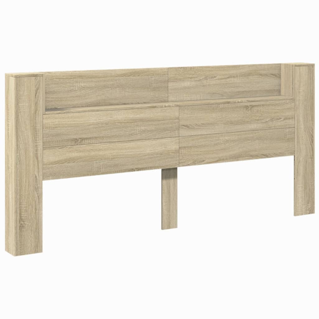 Hodegavl skap med LED sonoma eik 220x16,5x103,5 cm