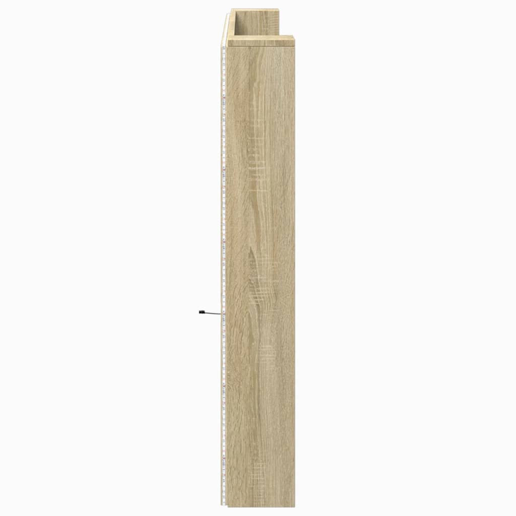 Hodegavl skap med LED sonoma eik 220x16,5x103,5 cm