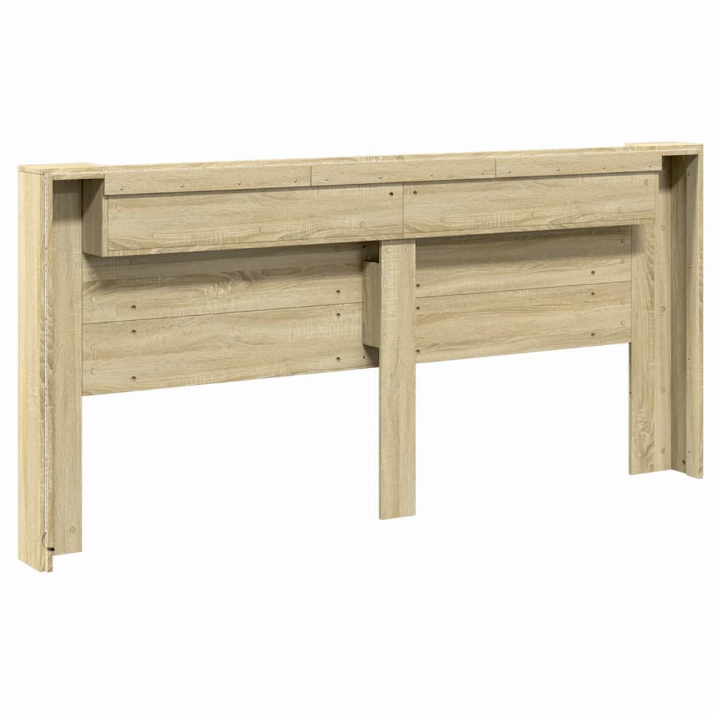 Hodegavl skap med LED sonoma eik 220x16,5x103,5 cm
