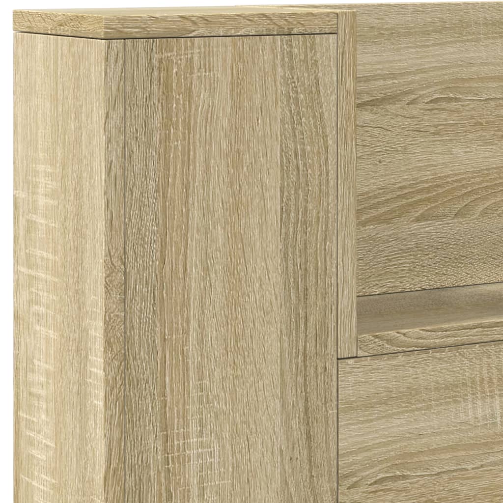 Hodegavl skap med LED sonoma eik 220x16,5x103,5 cm