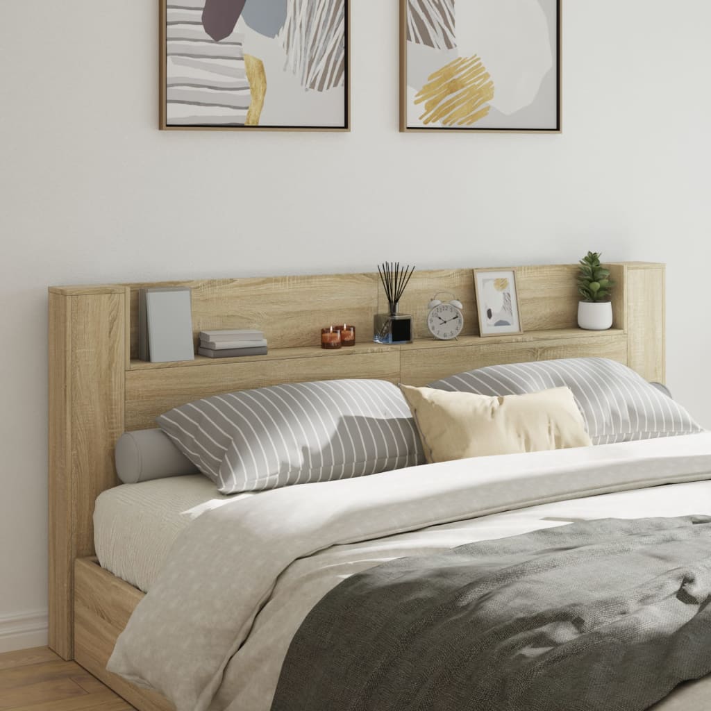 Hodegavl skap med LED sonoma eik 220x16,5x103,5 cm