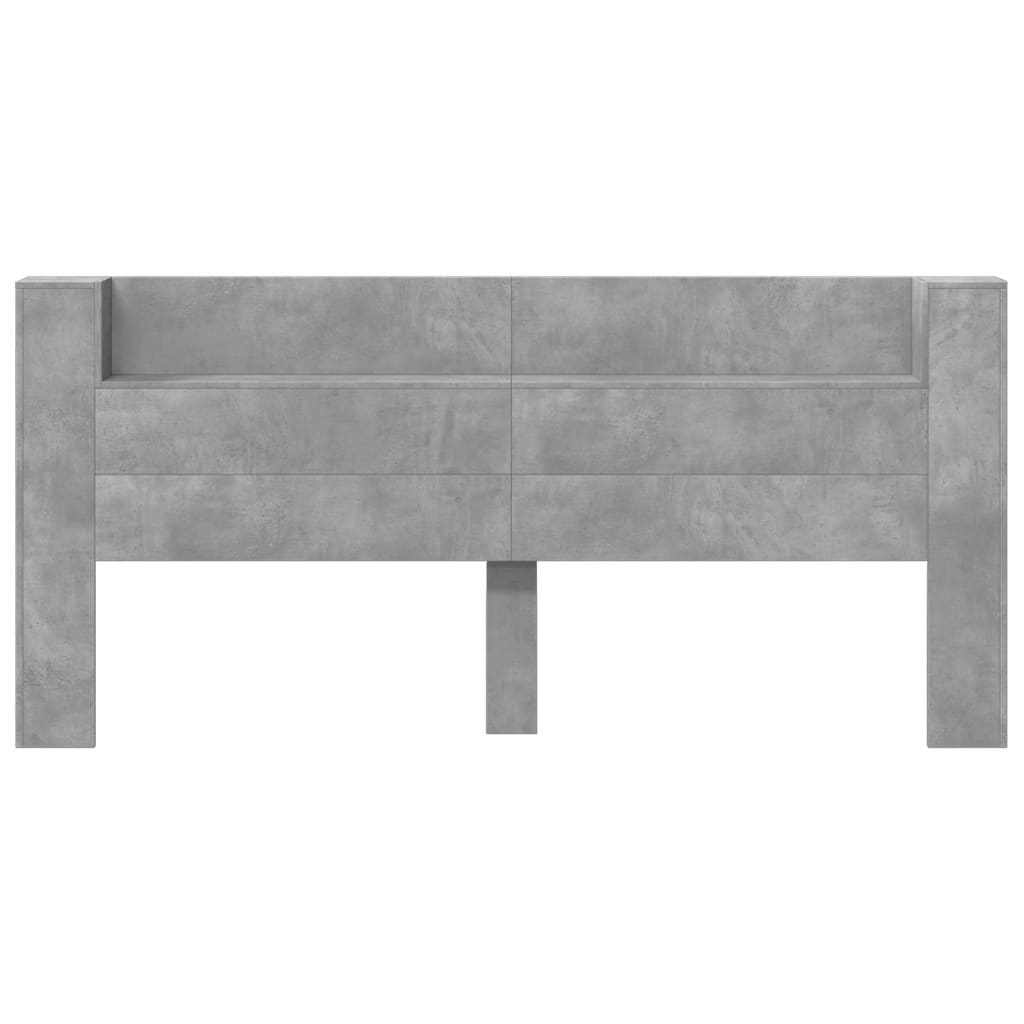 Hodegavl skap med LED betonggrå 220x16,5x103,5 cm