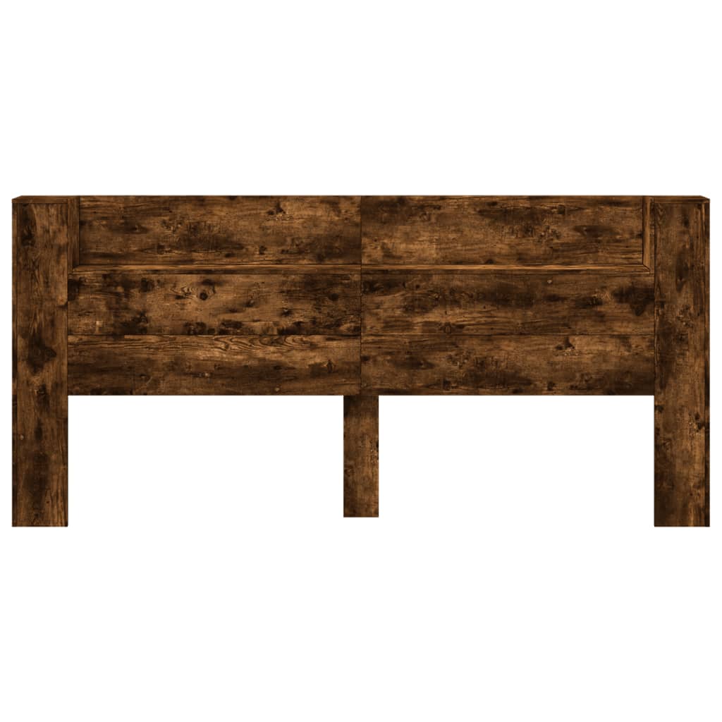 Hodegavl skap med LED røkt eik 220x16,5x103,5 cm
