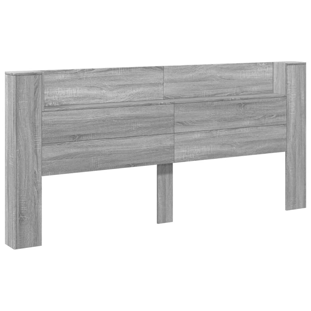 Hodegavl skap med LED grå sonoma 220x16,5x103,5 cm