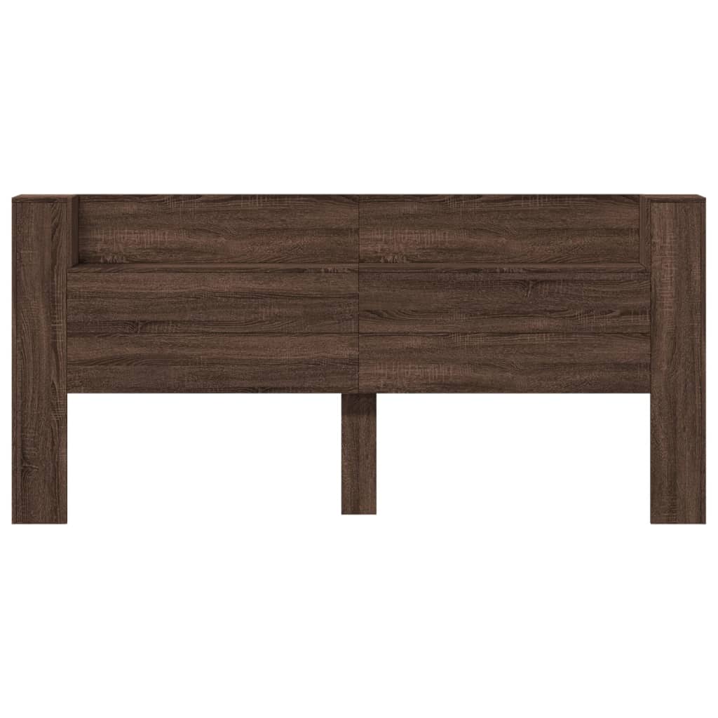 Hodegavl skap med LED brun eik 220x16,5x103,5 cm