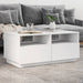 Salongbord med LED-lys hvit 90x49x40 cm