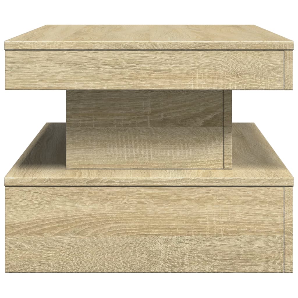 Salongbord med LED-lys sonoma eik 90x50x40 cm