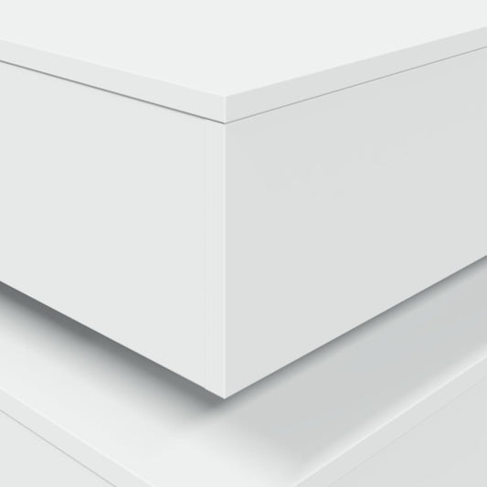 Salongbord med LED-lys hvit 90x50x40 cm