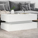 Salongbord med LED-lys hvit 90x50x40 cm