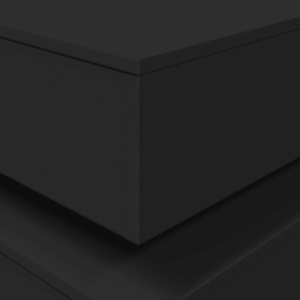 Salongbord med LED-lys svart 90x50x40 cm