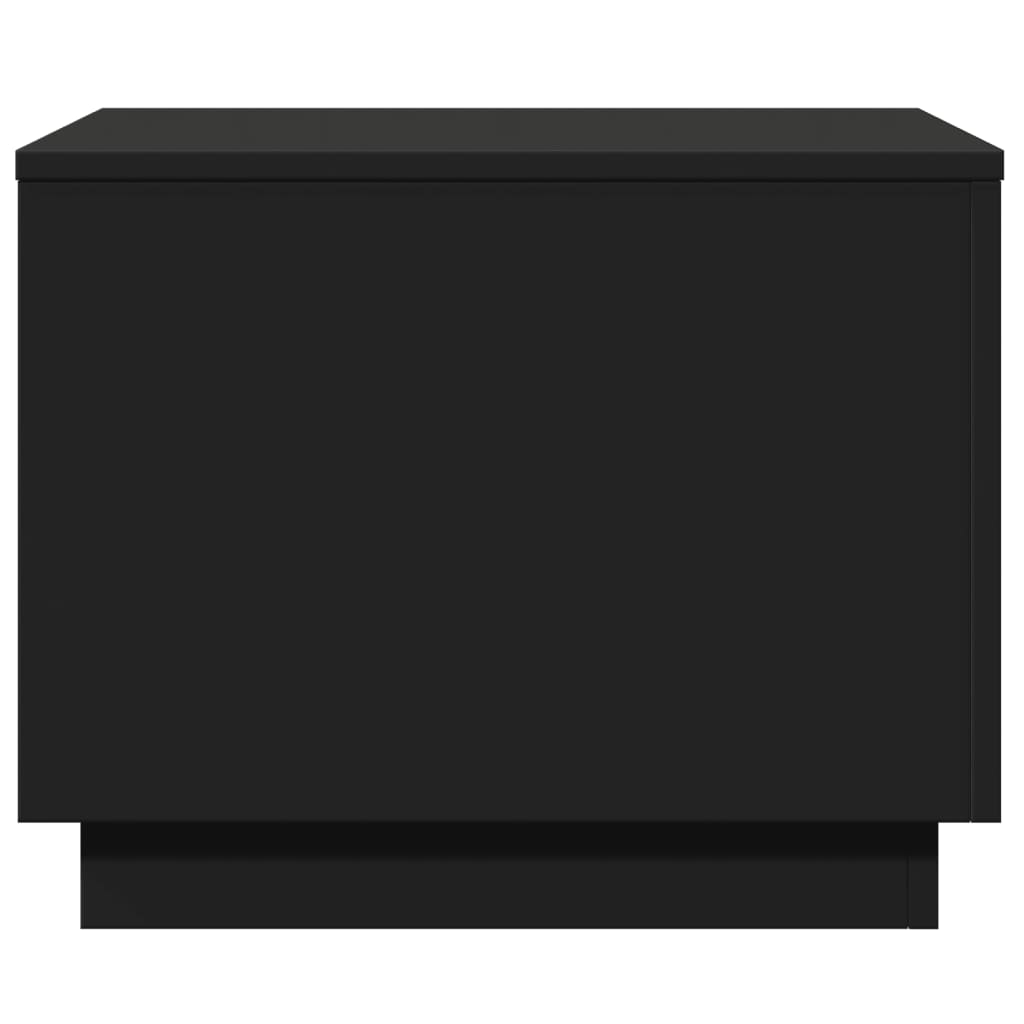 Salongbord med LED-lys svart 50x50x40 cm