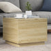 Salongbord med LED-lys sonoma eik 50x50x40 cm