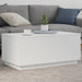 Salongbord med LED-lys hvit 90x50x40 cm